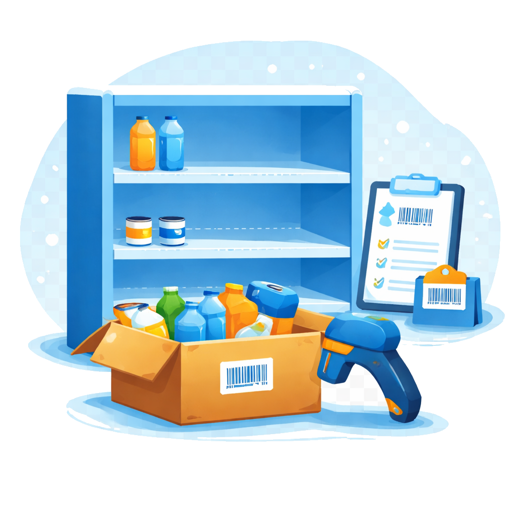Ilustracion de inventario y control de productos